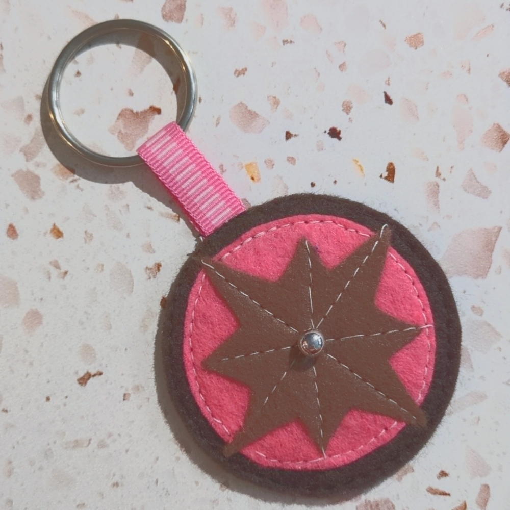 Handcrafted Compass Rose Key Fob Not All Who Wander Are Lost Felt Quote | New #4